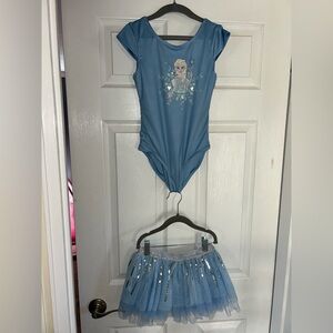 Disney Store Elsa Bodysuit and matching skirt. Size 7/8.